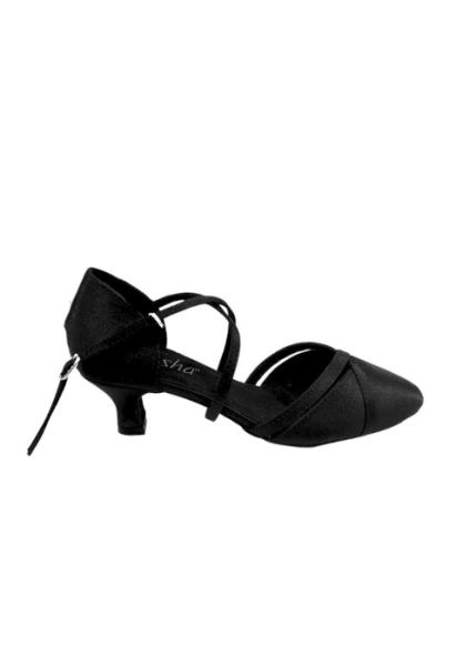 Туфли бальные женские сатин BR20116S (9M, BLK)